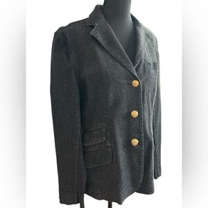 NWT Ralph Lauren Jeans Co Black Denim Blazer with Gold Buttons Size 12